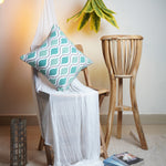 Aqua Turquoise Paisley Cushion 14