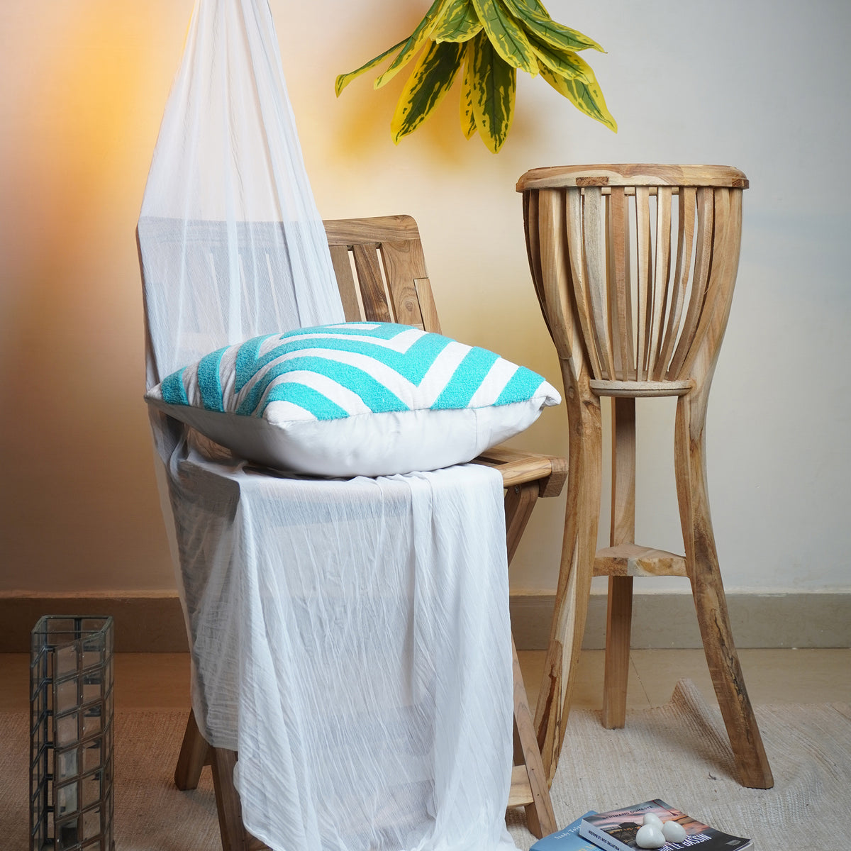 Turquoise Hex Cushion 21