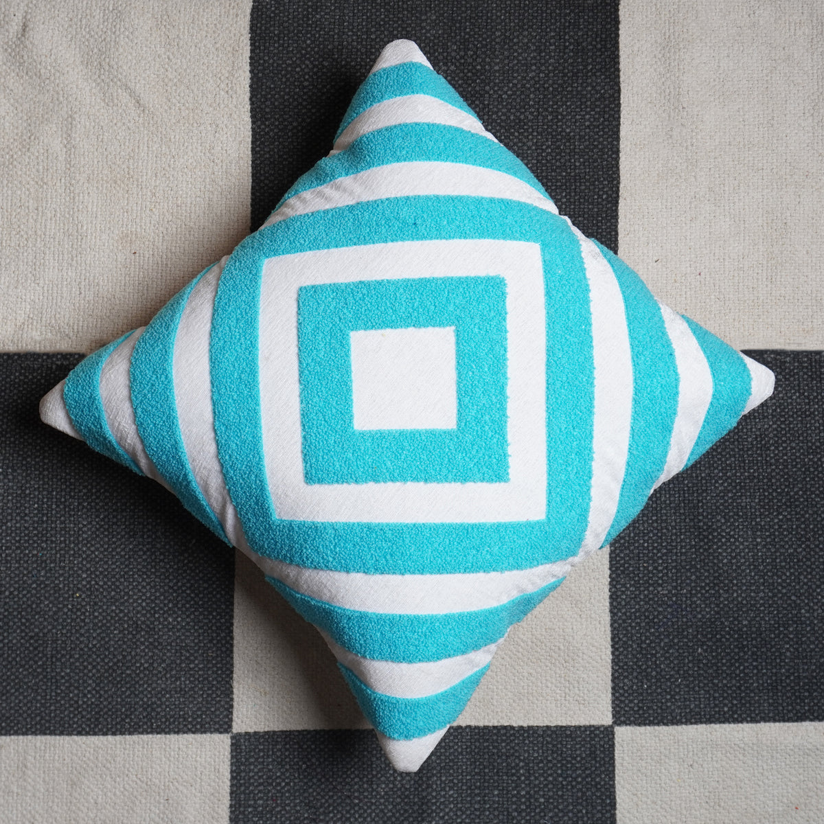 Turquoise Hex Cushion 21